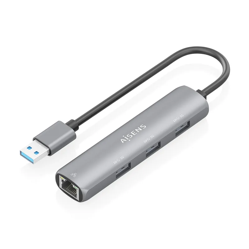 Dock Aisens Usb-a 3.0 A Ethernet Gigabit HUB 3usb-a Gris 15CM Asuc-4p034-gr - foto 2
