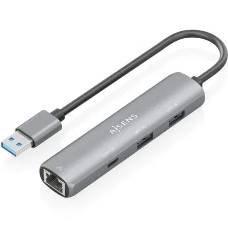 Dock Aisens Usb-a 3.0 A Ethernet Gigabit HUB 1USBC 2USBA Gris 15CM Asuc-4p035-gr