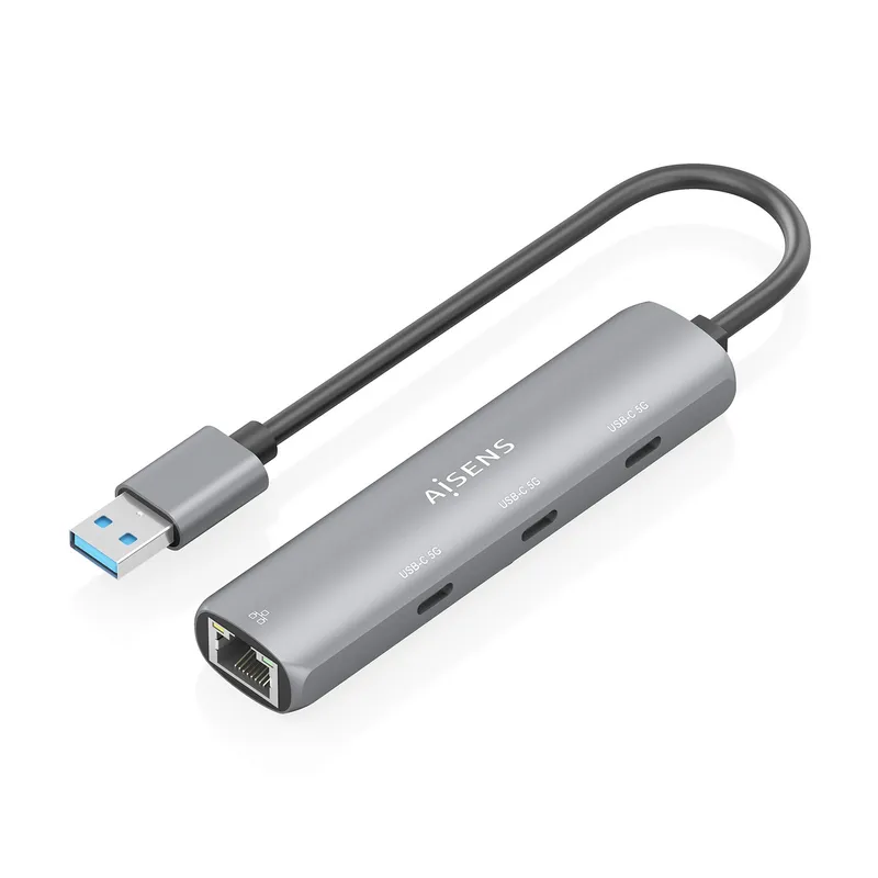 Dock Aisens Usb-a 3.0 A Ethernet Gigabit HUB 3 Usb-c Gris 15CM Asuc-4p037-gr - foto 2