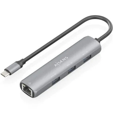 Dock Aisens Usb-c A Ethernet Gigabit HUB 3 Usb-a Gris 15CM Asuc-4p038-gr