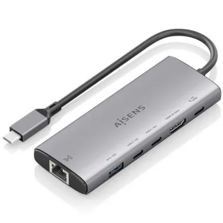 Dock Usb-c 6 EN 1 Usb-c A HDMI RJ45 Usba 2USBC Usbc PD 20CM Aisens Asuc-6p030-gr