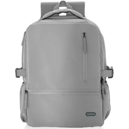 Bolsa Mochila Portatil 15.6 Deportiva Repelente Agua Gris Aisens Asbg-bp087-gr