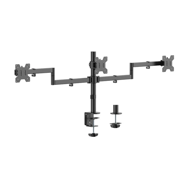 SOPORTE MESA GIRA INCLI 3 MONITORES 10KG 2 Brazos 13-27 NEGRO AISENS DT27TSR-281 - foto 2