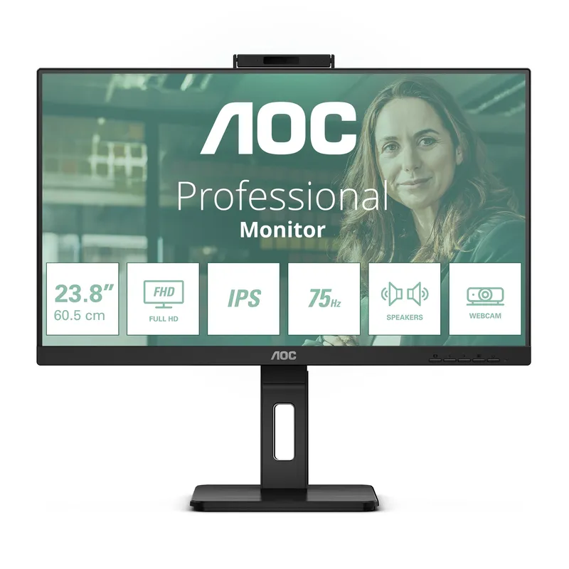 Monitor 23.8 AOC Profesional 24p3qw IPS FHD 1920x1080 75HZ MM 2HDMI Pivot Negro