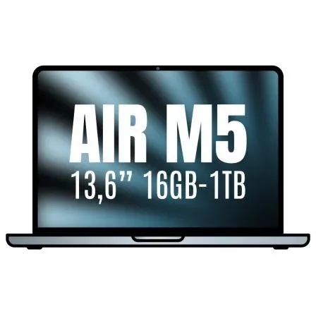 Apple Macbook Air 13,6"/ M5 10-Core CPU/ 16GB/ 1TB Disco Sólido SSD/ 10-Core GPU/ Azul