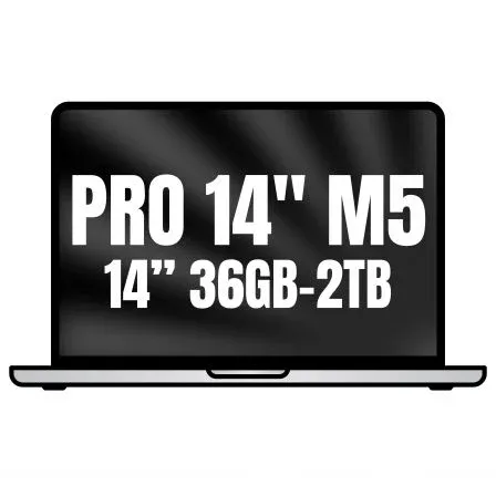 Apple Macbook Pro 14"/ M5 Max 36-Core CPU/ 36GB/ 2TB Disco Sólido SSD/ 32-Core GPU/ Plata