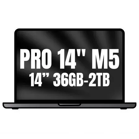 Apple Macbook Pro 14"/ M5 Max 18-Core CPU/ 36GB/ 2TB Disco Sólido SSD/ 32-Core GPU/ Negro Espacial