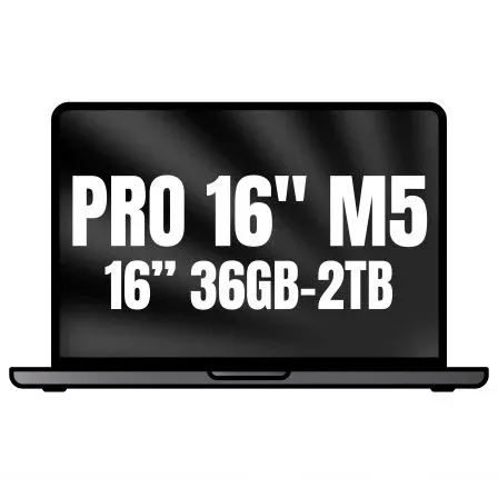 Apple Macbook Pro 16"/ M5 Max 18-Core CPU/ 36GB/ 2TB Disco Sólido SSD/ 32-Core GPU/ Negro Espacial