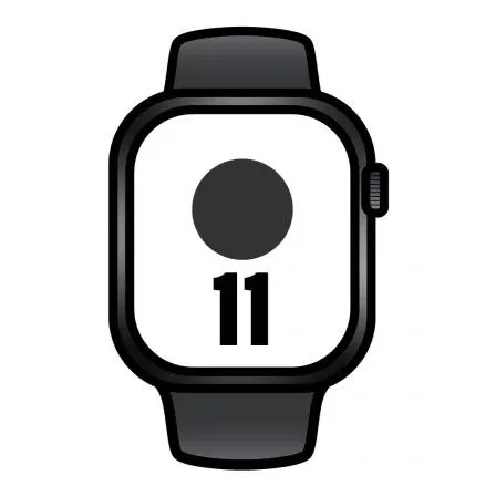 Apple Watch Series 11/ GPS/ Cellular/ 42mm/ Titanio Negro/ Pizarra Correa Deportiva Negro (M/L)