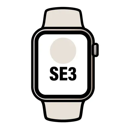 Apple Watch SE3/ GPS/ 40mm/ Caja de Aluminio Blanco Estrella/ Correa Deportiva Arena M/L