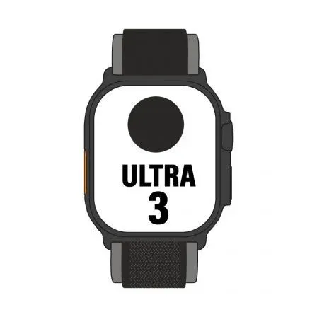 Apple Watch Ultra 3/ GPS/ Cellular/ 49mm/ Caja Titanio Negro/ Correa Trail Loop Negra S/M - foto 2