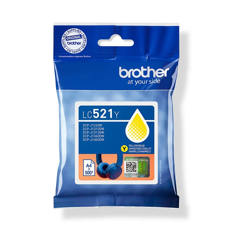 Tinta Brother Lc521y Dcpj11260w Dcp-j1310dw ORI Amarillo - foto 2