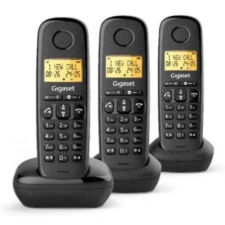 Telefono Fijo Inalambrico Gigaset Basic 100 Trio Negro L36852-h3206-d211