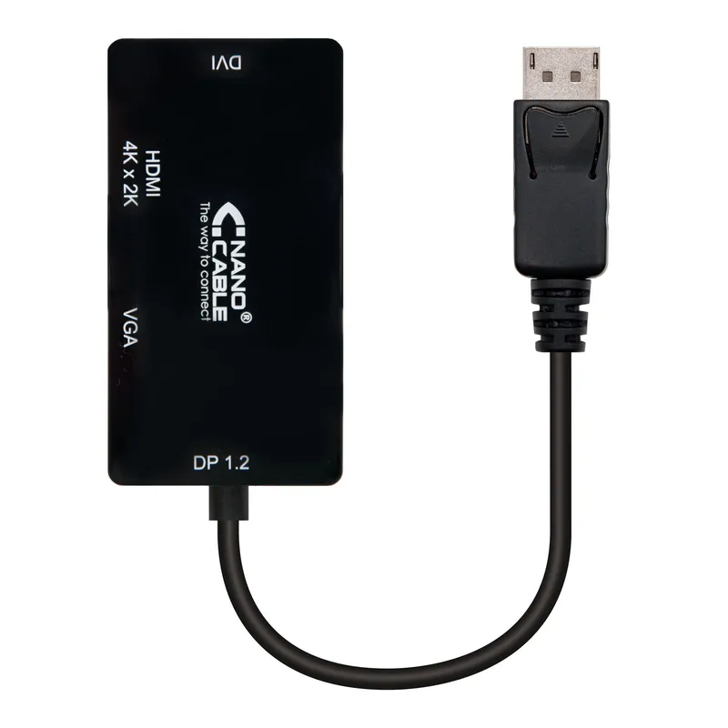 Nanocable Conversor Displayport Vgadvihdmi 3-1 DP 1.2m-vgah-dvim Nanoc 10.16.3301-bk - foto 2