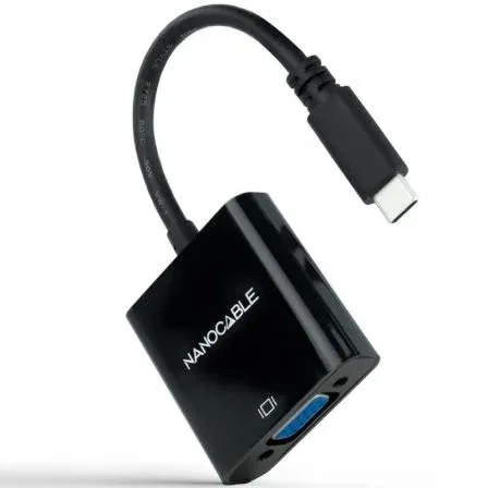 Conversor Usb-c A VGA Plastico Negro 10 CM Nanocable 10.16.4101-bk