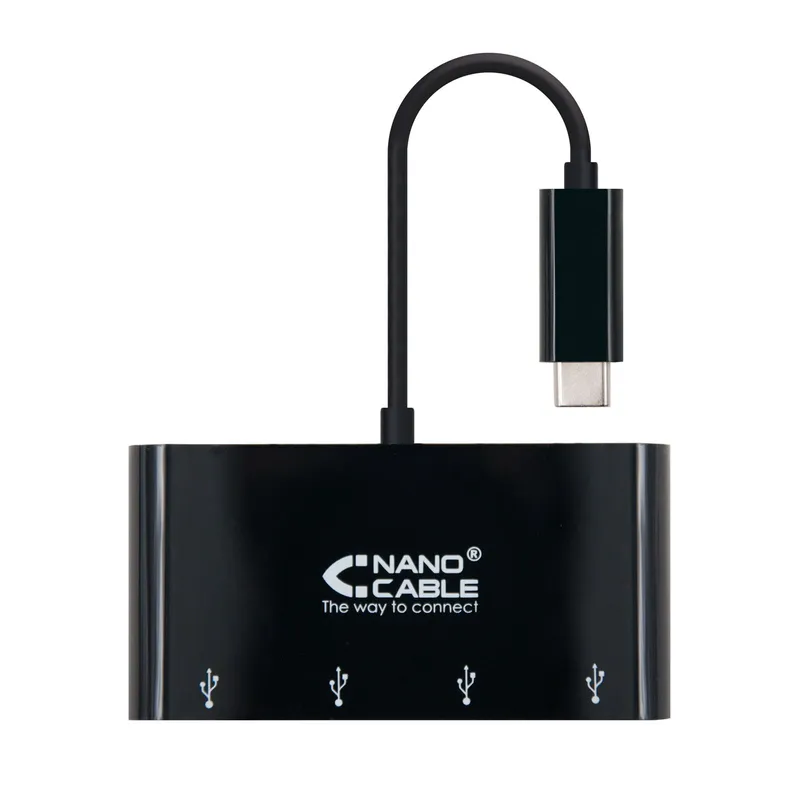 ADAPTADOR USB-C A 4XUSB 3. USB-CM-USB 3H NEGRO 10 CM NANOCABLE 10.16.4401-BKuc - foto 2