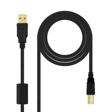 Cable USB 2.0 Impresora HQ Ferrita Tipo Am-bm Negro 2.0 M Nanocable 10.01.1202