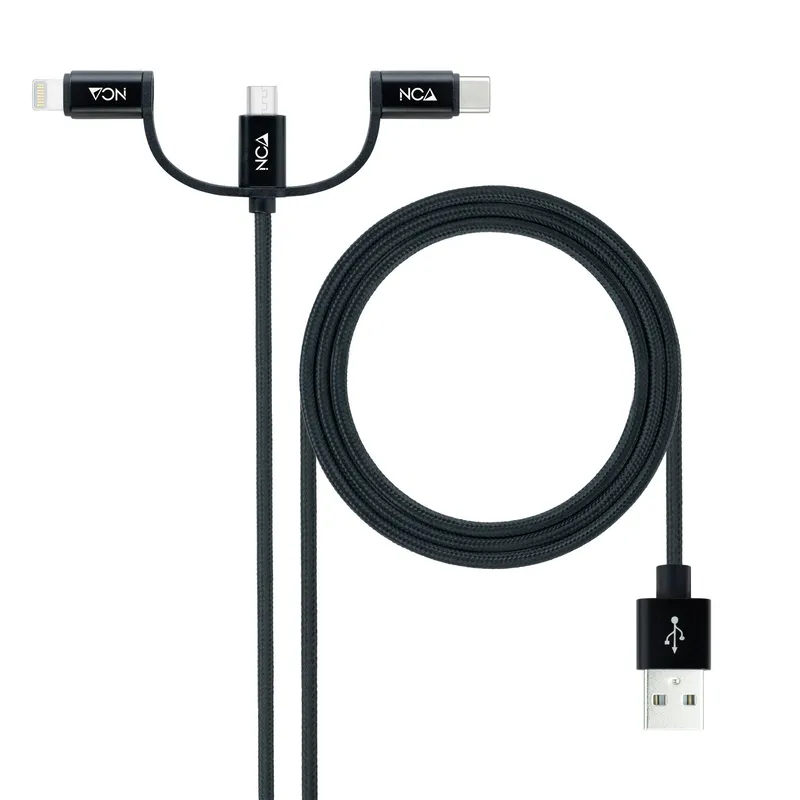 Cable USB 3 EN 1 Usb-a A Usb-c/micro/lightning 1 M Nanocable 10.01.3200 - foto 2
