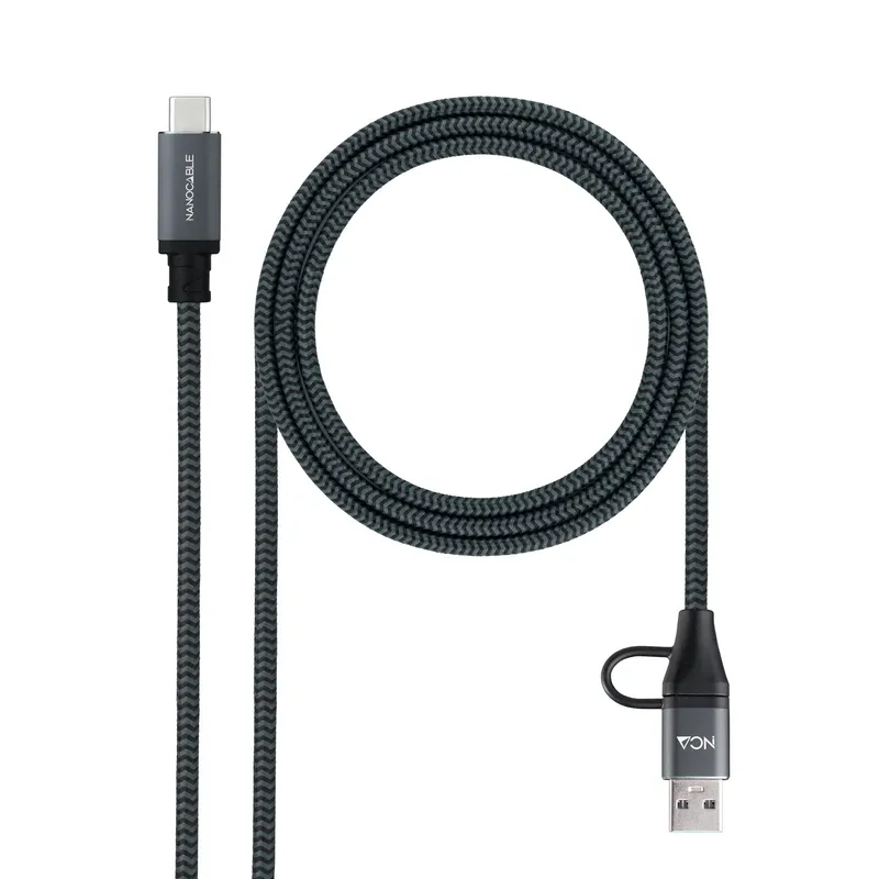 CABLE USB 3.2 GEN2x2 5A/100W USB-C USB-A 2 M NANOCABLE 10.01.4112-COMB - foto 2