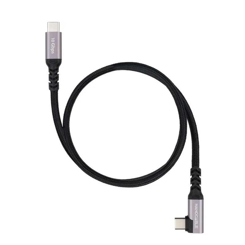 CABLE USB-C ACODADO M/M 3.2 GEN2 100W 4K/60Hz 2 M NANOCABLE 10.01.4702 - foto 2