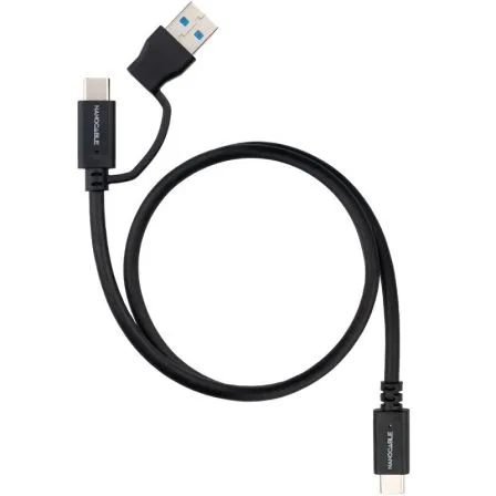 Cable Usb-c+usb-a/m-usb-c/m 3.2 Gen2 60W 4K 0.5m Nanocable 10.01.4800