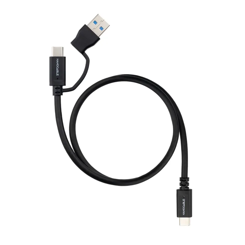 Cable Usb-c+usb-a/m-usb-c/m 3.2 Gen2 60W 4K 2M Nanocable 10.01.4802 - foto 2