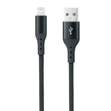 Cable Lightning A USB A/m Negro Mallado 1 M Nanocable 10.10.0401-cobk