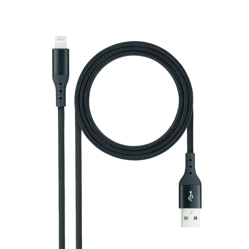 Cable Lightning A USB A/m Negro Mallado 1 M Nanocable 10.10.0401-cobk - foto 2