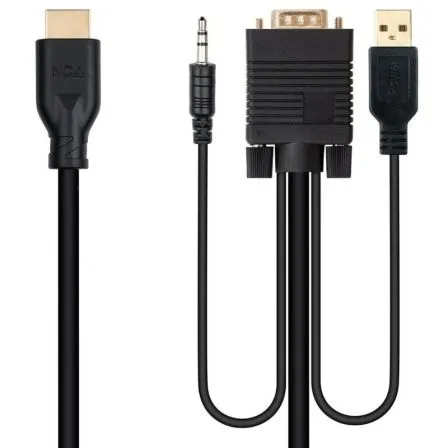 Cable Conversor Vga/m+audio/m+usb-a/m-hdmi/m 1.8m Nanocable 10.15.4612