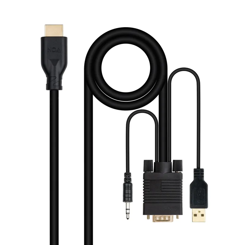 Cable Conversor Vga/m+audio/m+usb-a/m-hdmi/m 1.8m Nanocable 10.15.4612 - foto 2