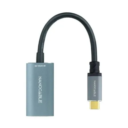 Conversor Usb-c A DP 8K Aluminio Gris 15 CM Nanocable 10.16.4104-g