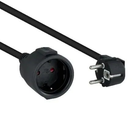 Cable Alimentacion Schuko Cee7/7m-cee7/7h 3M Negro Nanocable 10.22.0603-bk