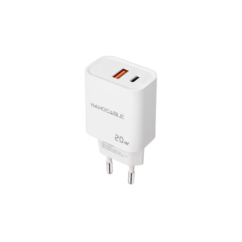 Cargador Usb-c/pd + Usb-a/qc 20W Blanco Nanocable 10.10.2007 - foto 2