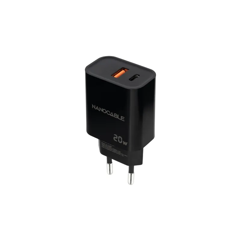 Cargador Usb-c/pd + Usb-a/qc 20W Negro Nanocable 10.10.2008 - foto 2