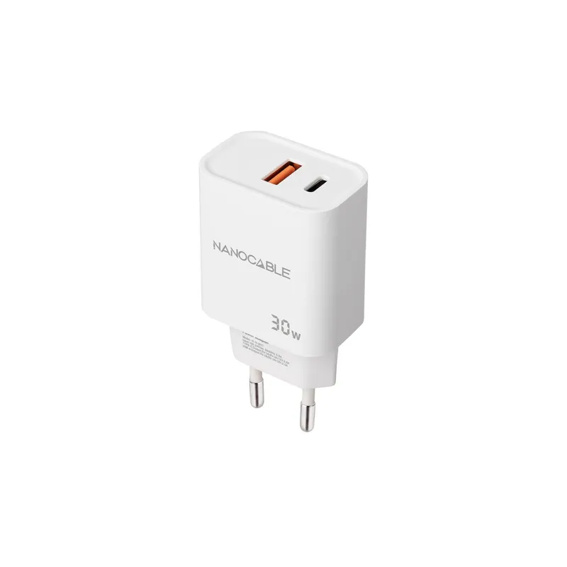 Cargador Usb-c/pd + Usb-a/qc 30W Blanco Nanocable 10.10.2011 - foto 2