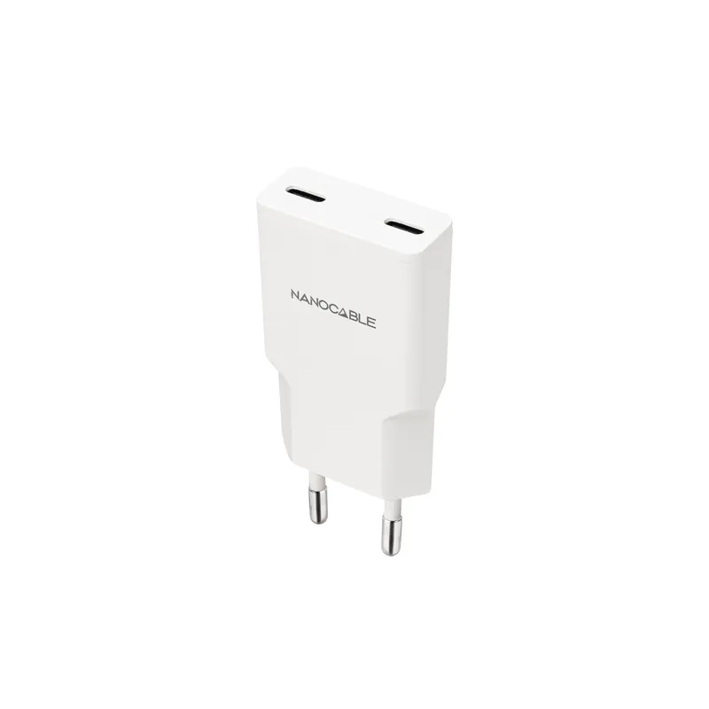 CARGADOR 2xUSB-C/PD 20W BLANCO NANOCABLE 10.10.2023 - foto 2