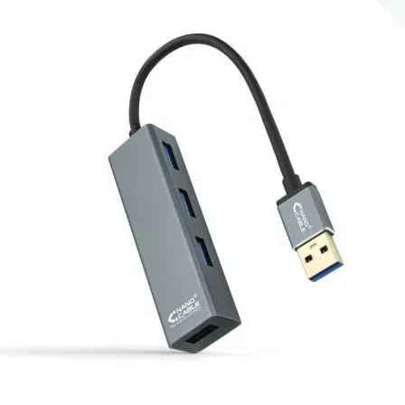 Hub USB Nanocable 4 USB 3.0. Usb-a/m-usb 3.0/h Gris 10 CM 10.16.4402