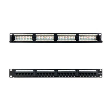 Panel DE Parcheo 24 Puertos Cat.6a UTP 19 1U Negro Nanocable 10.21.4124