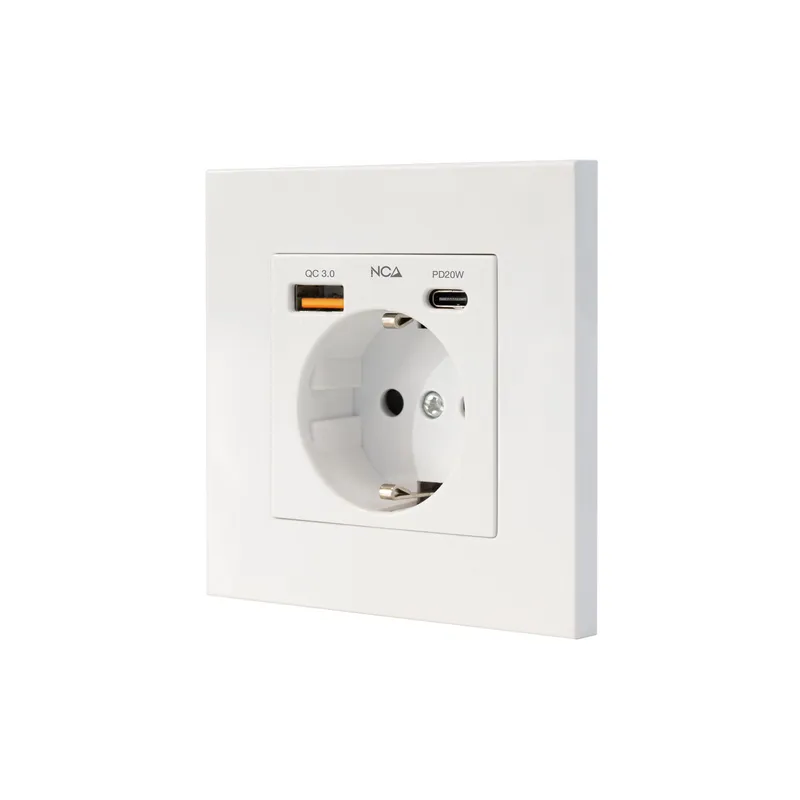 Nanocable Base Enchufe Pared Tipo Schuko CON 2 Tomas USB MAX 3.4a Blanca Nanocab 10.35.0011 - foto 2