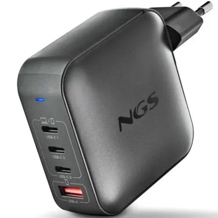 Cargador NGS DE Pared Ultrarrapido DE 165W CON 4 Puertos 3 Usb-c 1 Usb-a