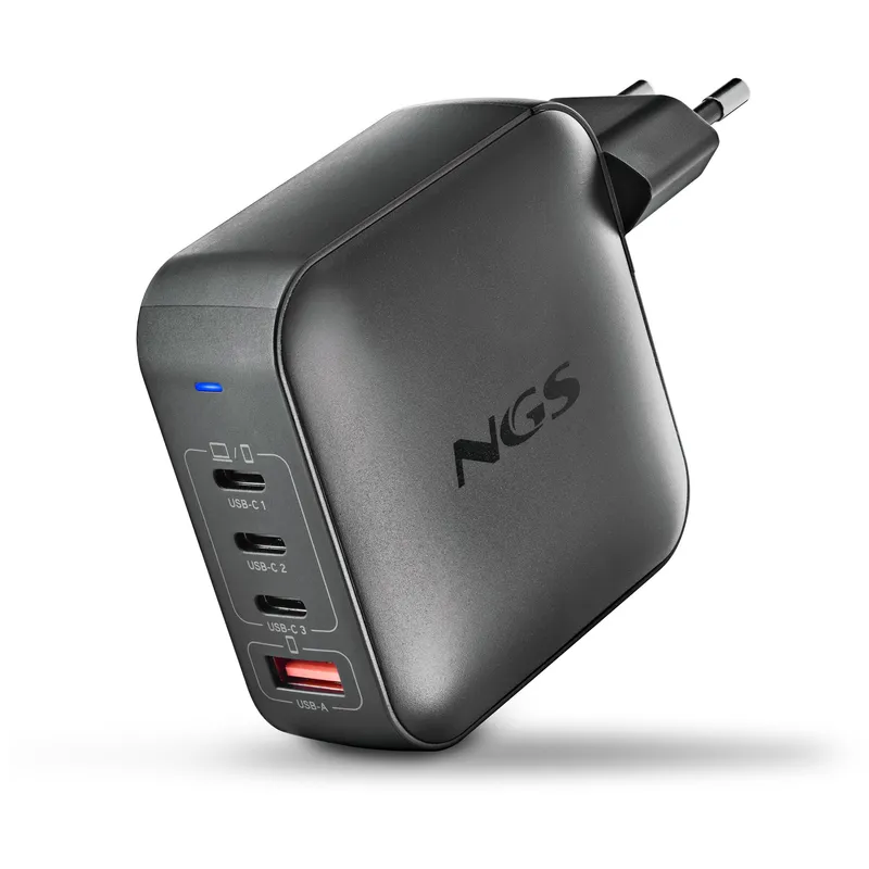 Cargador NGS DE Pared Ultrarrapido DE 165W CON 4 Puertos 3 Usb-c 1 Usb-a - foto 2
