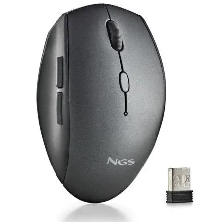 Raton NGS Inalambrico Ergonomico Silencioso BEE Black USB