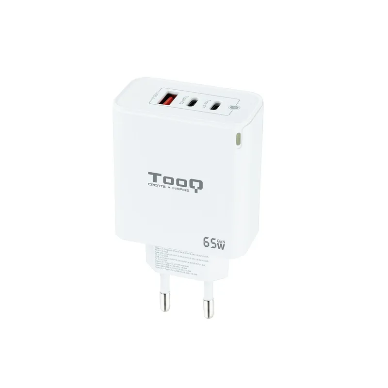 Cargador Usb-c Tooq Pared GAN 2usb-c/pd + Usb-a/qc 65W Tqwc-ganqc2pd65wt - foto 2