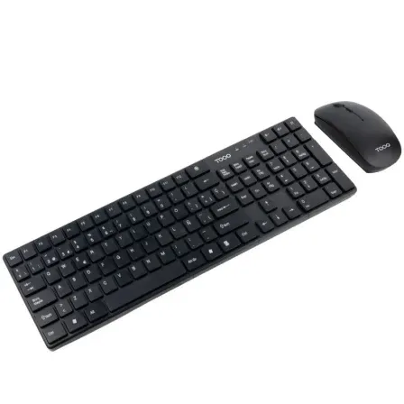 Teclado Tooq Inalambrico KIT T+r Slim 105TECLAS Negro Tqkmw-3102-b