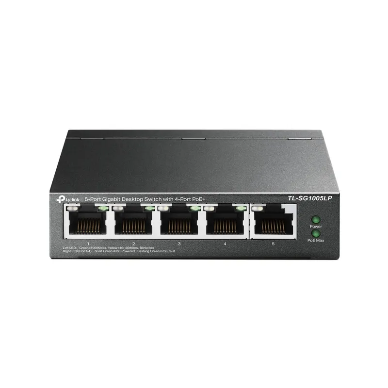Switch Tp-link 5P Tl-sg1005lp 10/100/1000 4 Puertos POE Metal - foto 2