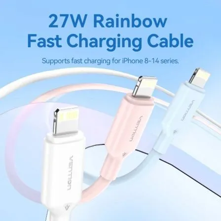 Cable USB 2.0 Tipo-C Lightning Vention LAKWF/ USB Tipo-C Macho - Lightning Macho/ Hasta 27W/ 480Mbps/ 1m/ Blanco - foto 2