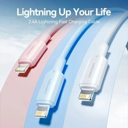 Cable USB 2.0 Lightning Vention LAMWF/ USB Macho - Lightning Macho/ 480Mbps/ 1m/ Blanco - foto 2