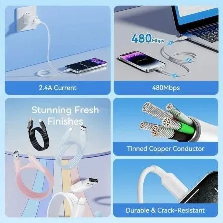 Cable USB 2.0 Lightning Vention LAMWF/ USB Macho - Lightning Macho/ 480Mbps/ 1m/ Blanco - foto 3