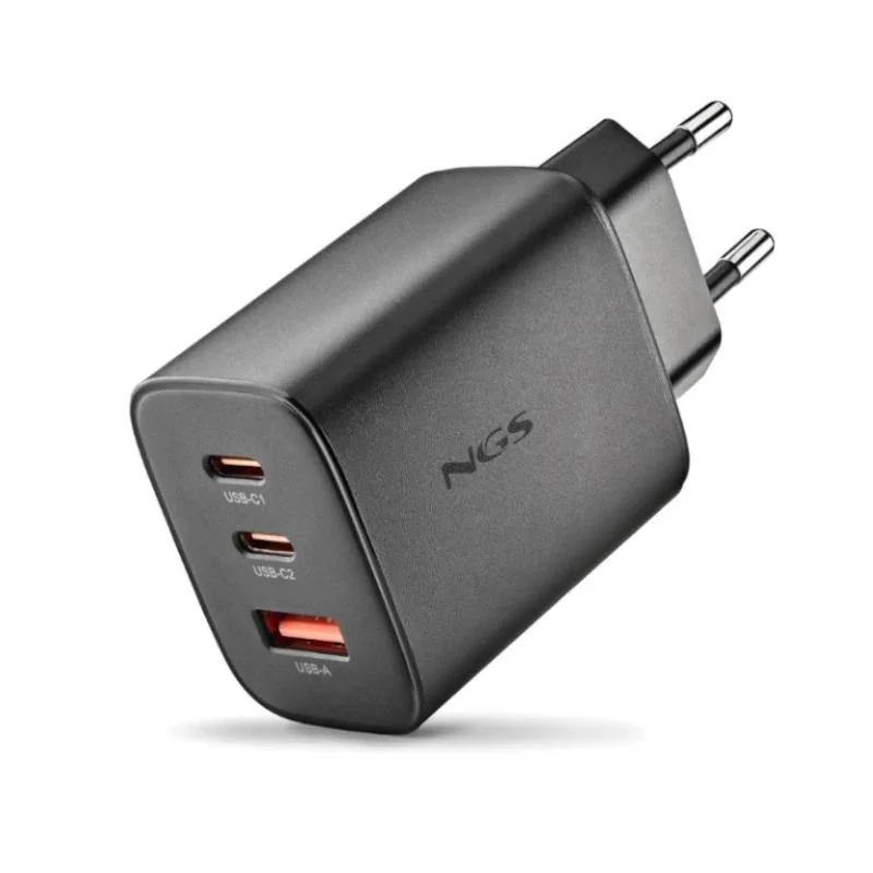 Cargador USB Pared NGS GAN 65W Usb-c/usb-a Negro