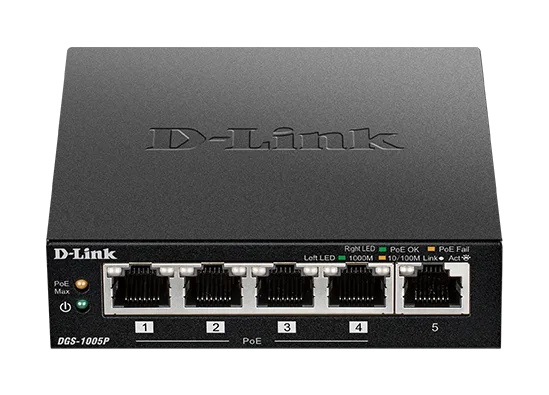 SWITCH D-LINK DGS-1005P 5 Puertos 10/100